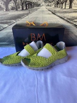 Bernie Mev Comfi Lime Woven Elastic Peep Toe Sandals Size 37