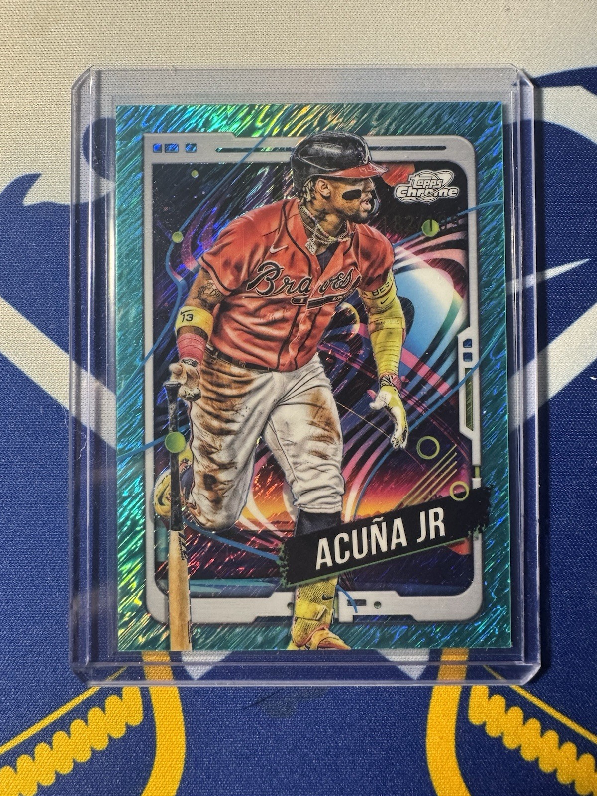 2024 Topps Chrome Cosmic Ronald Acuna Jr Aqua Equinox /199 #96 Atlanta Braves