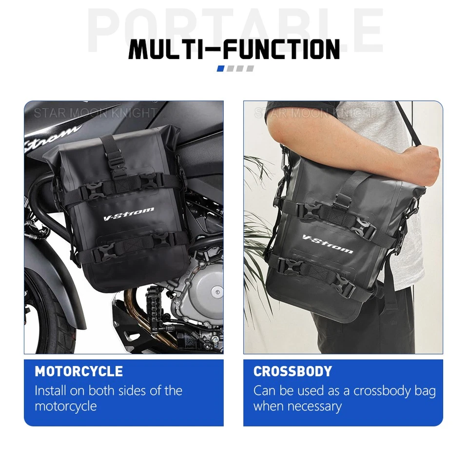 Bolsas de barra de choque GW250 para Suzuki V-Strom 1050 XT bolsa de marco impermeable de cuero Foto 4 de 4