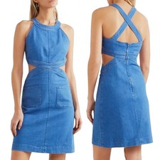 EUC - Stella McCartney Stretch Denim Sleeveless Dress with Cutouts Size 38 (XS)
