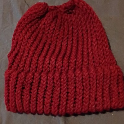 Burgandy Solid Knit Beanie Hat  Winter Cap, Child Size, Winter Beanie Style