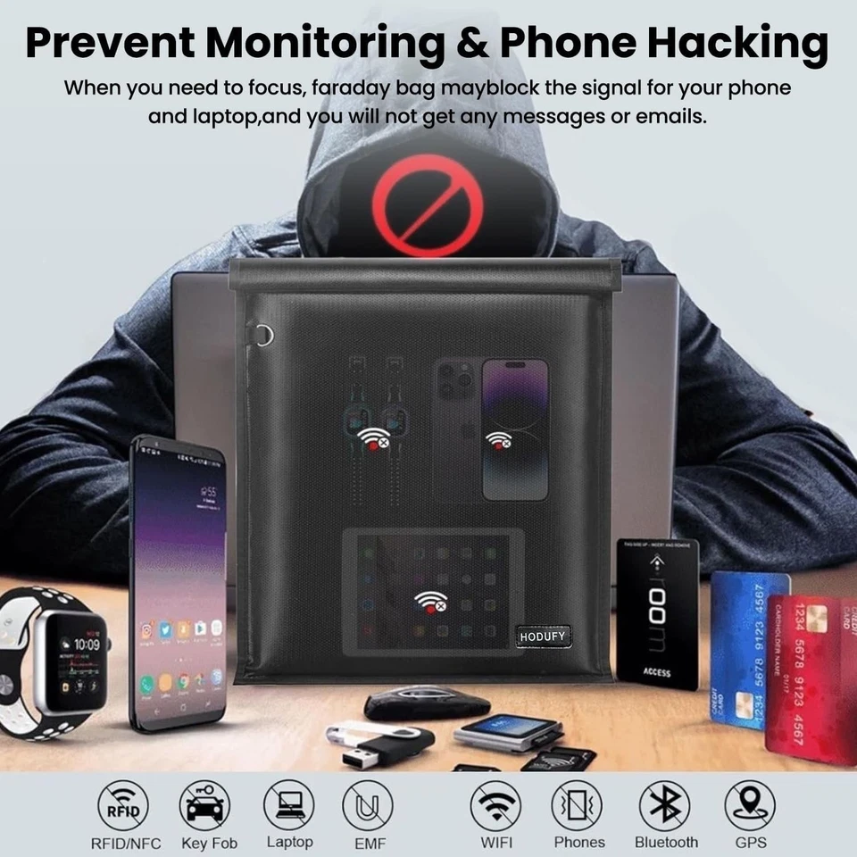 Bolsa Faraday Ligera 20x15 - Electrónica Ignífuga, Resistente al Agua y Seguridad Foto 4 de 4