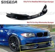 For BMW E82 128i 135i M-Sport 2007-2013 Gloss Black M-Sport Front Bumper Lip Kit