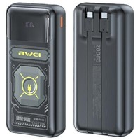 Awei Powerbank 20000Mah 22,5W Mit Kabeln, Schwarz