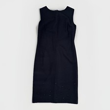Valentino Dress Womens Size 8 Vintage Wool Cocktail Black 90s Formal