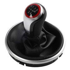 Black Leather Shift Knob Assembly for Skoda For Fabia 2 MK2 Combi Scout