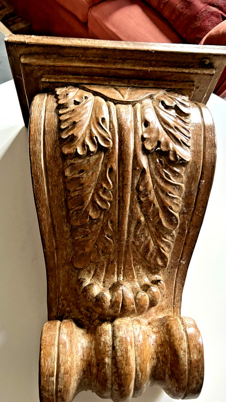 ARCHITECTUAL PEDIMENT,SCONCE,CORBEL-ACANTHUS/RESIN/ VINTAGE-1980'S