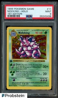 1999 Pokemon Game 1st Edition Shadowless #11 Nidoking Holo PSA 9 MINT
