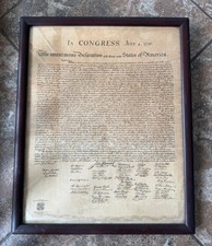 Vintage VFW issued The Unanimous Declaration In Congress July 4,1776 Replica