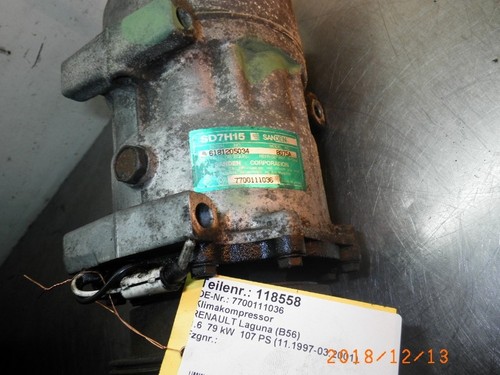 118558 Klimakompressor RENAULT Laguna I (B56) 7700111036 1.6