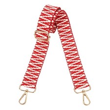 Purse Straps Replacement Crossbody with Light Gold Buckle, Red-White