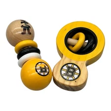 BabyFanatic Boston Bruins Officially Lic NHL Wooden Baby Rattle Set MasterPieces