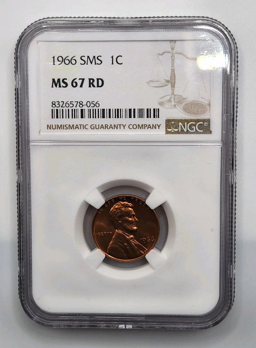 MS 67 Graded 1966 Lincoln Memorial Small Cents (1959-2008) for