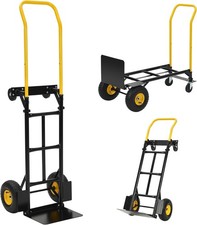 Convertible Hand Truck 2 in 1 Folding Dolly Cart 400 lbs Capacity Heavy Duty   