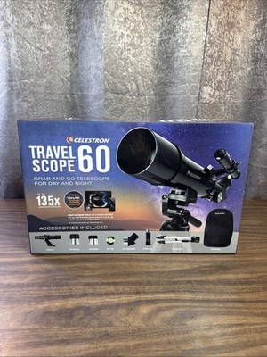 Celestron Travel Scope 60mm Portable Refractor Telescope - Black