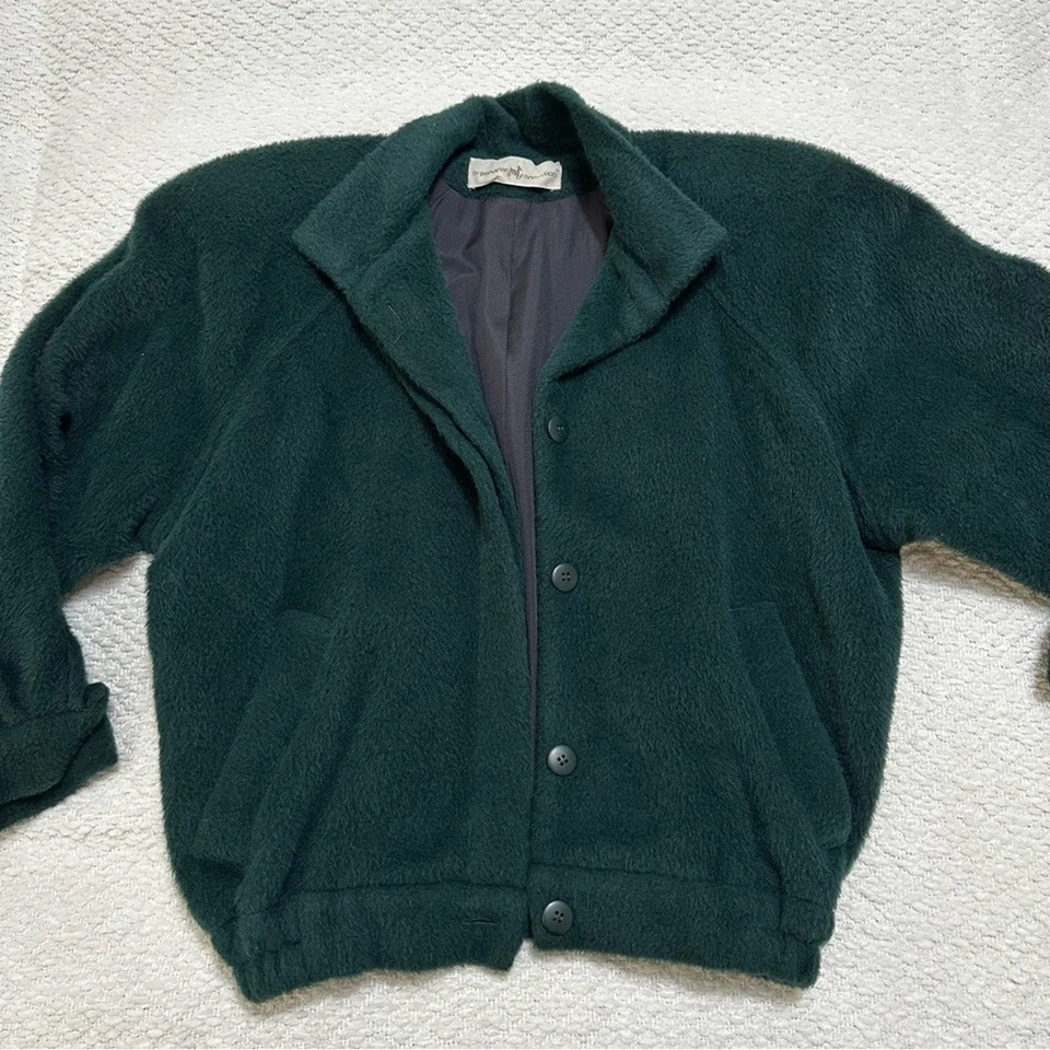 The Peruvian Connection Alpaca & Wool Dark Green Jacket Vintage Size 6 - Image 4 of 4