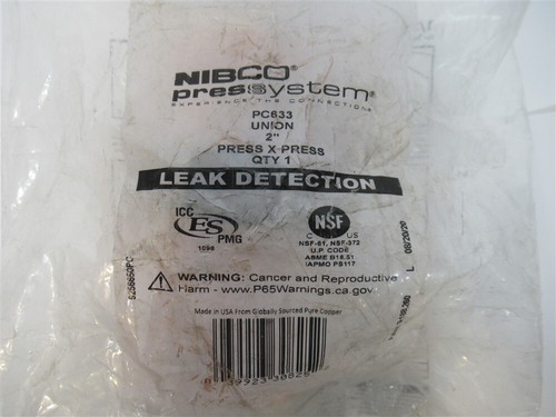 Nibco PC633 , 2" Press x Press Copper Union