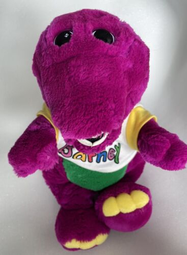 Vintage Dakin Barney 13" Plush 1992 Purple dinosaur stuffed Barney With T-Shirt