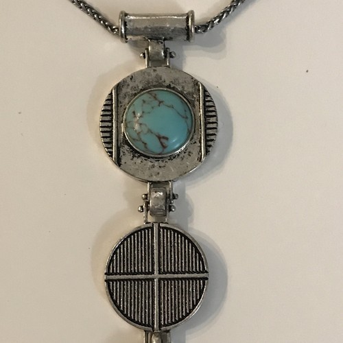 LUCKY BRAND Turquoise pendant necklace Chain tassel - Picture 5 of 7