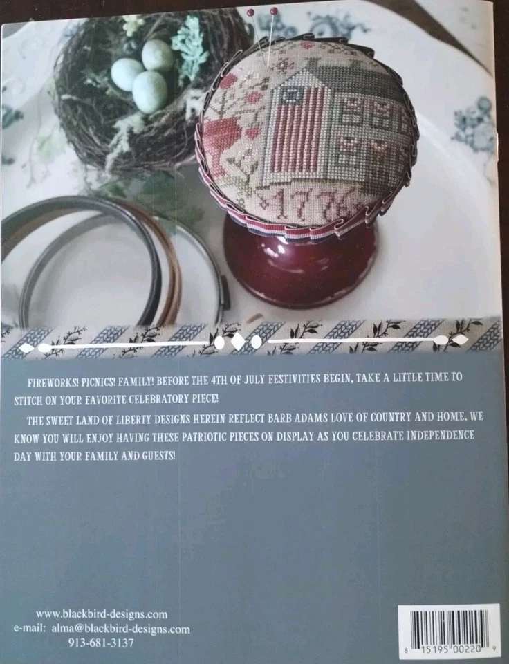 SWEET LAND OF LIBERTY BLACKBIRD DESIGNS CROSS STITCH BOOK OF FIVE DESIGNS - Image 3 of 3