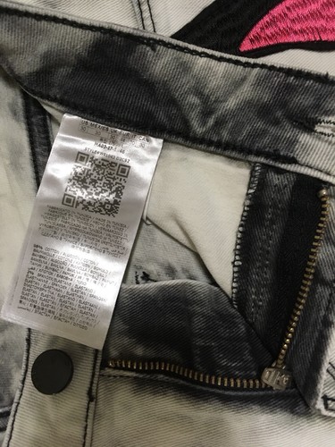 Guess Beverly Acid Clouds Skinny Ultra Low Grey Jeans Size 30 - Picture 7 of 12