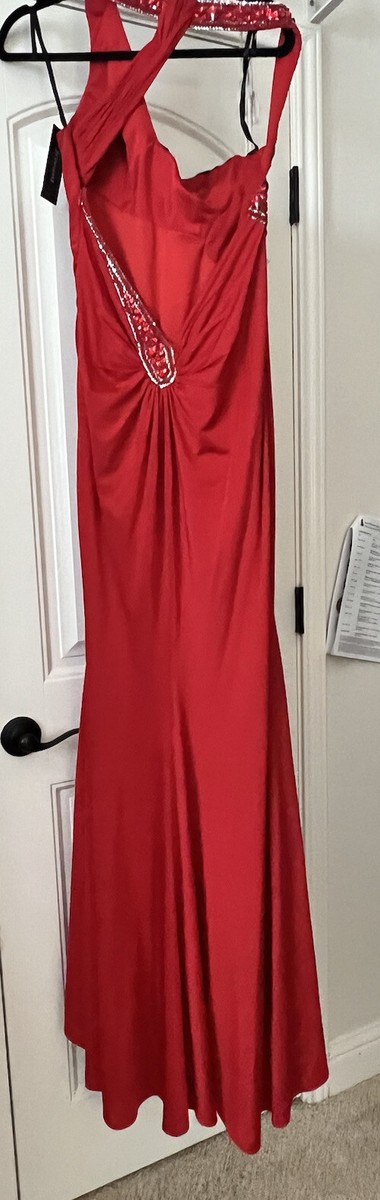 Jovani One-Shoulder Dress, sz 8, Beautiful Red w/Sequins! Nice Prom Dress |  eBay