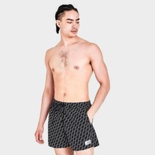 MEN'S EMPORIO ARMANI EA7 GRAPHIC MONOGRAM SWIM SHORTS