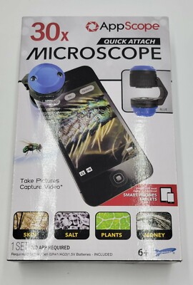 App Score 30x Microscope Camera Lens- Brand New in Box! Great for a gift!