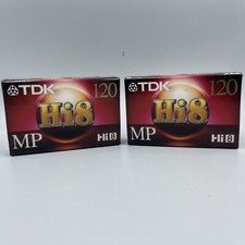 Lot of 2 New Sealed TDK Hi8 MP 120 8mm Camcorder Videocassette Tape