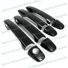 Glossy Black Carbon Fiber Smart Door Handle Covers Trims For 11-20 Toyota Sienna