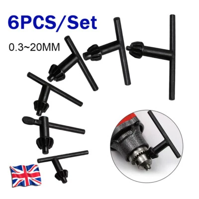 INFINITEWORLD17 6PCS UK Chuck Key Replacement drill Chuck Key 6-Size Chuck Keys 11mm - 25mm HOT