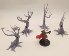 4 Dead Tree Scatter Terrain Dungeons and Dragons DnD D&D Miniature Resin 28mm