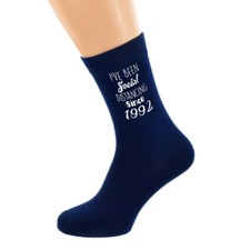 Personalised Social Distancing Mens Navy Blue Socks UK Size 5-12 - N1159