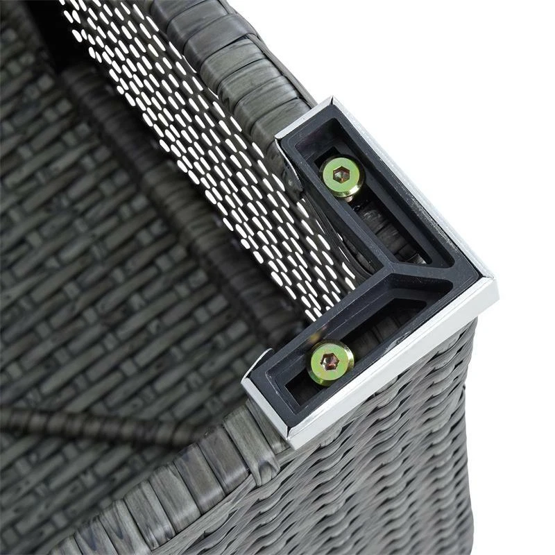 Polyrattan Hocker Gartenhocker XXL Gartenstuhl Rattan Gartenmöbel Sitzhocker - Bild 4 von 4