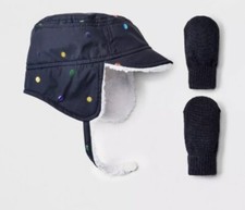 Toddler Girls' Rainbow Dot Trapper Hat and Mitten Set - Cat  Jack 2T-5T