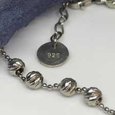 925 Silver Ball Bracelet Size 7'' 1'' extension