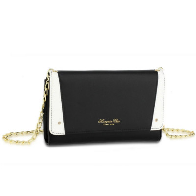 Anna Grace Damen schwarz & weiß PU Leder Umhängetasche Handtasche Klappverschluss.