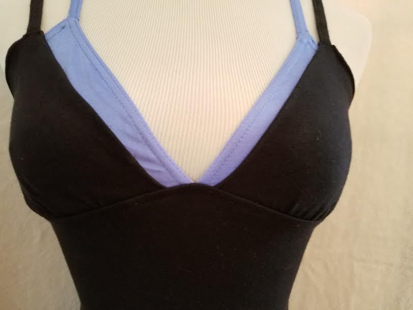 Gilda Marx 7161001 Black & Blue Women's LG Double Strap Criss Cross Back Leotard