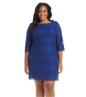 NEW JESSICA HOWARD BLUE LACE COTTON SHIFT DRESS SIZE 18 W 22 W