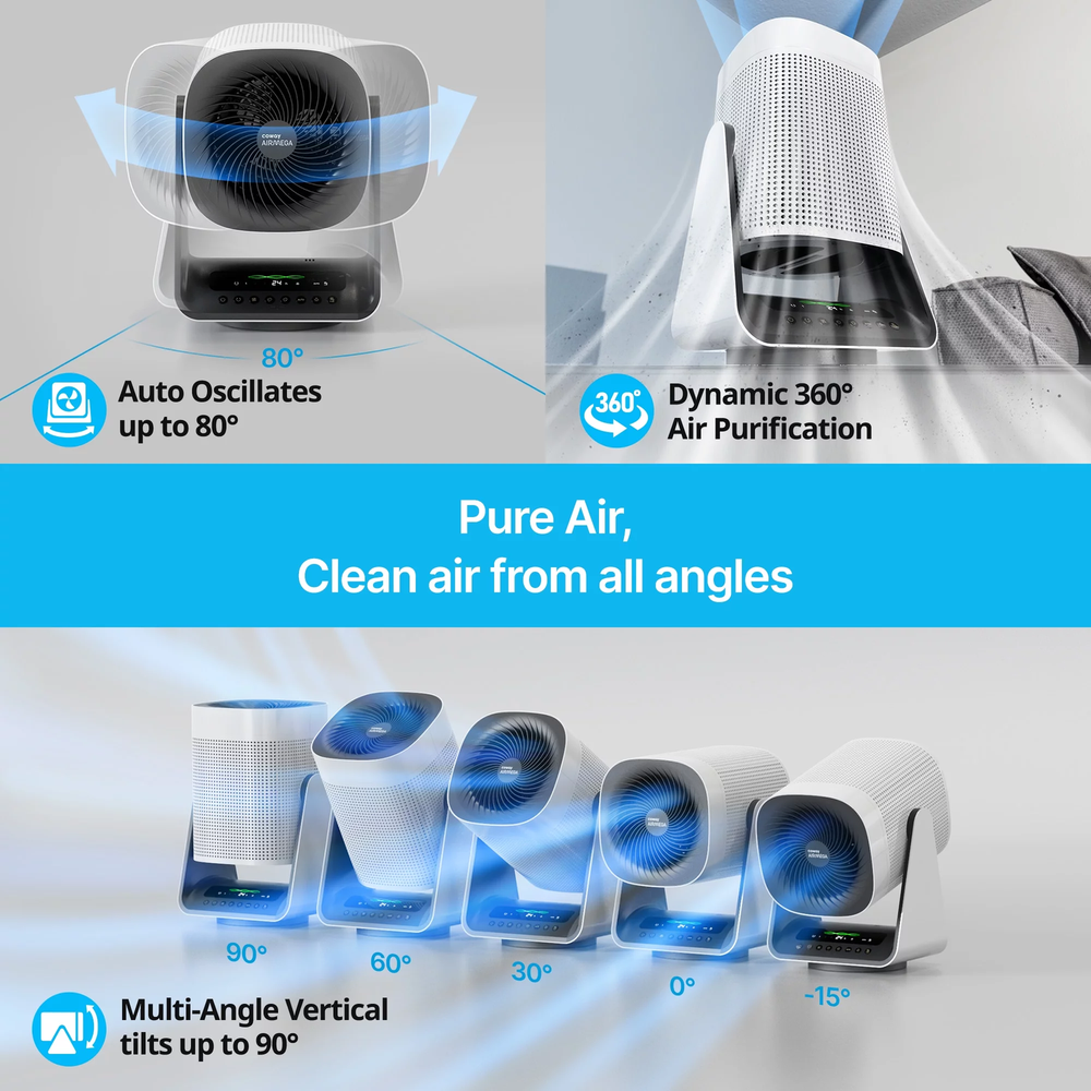 Airmega Aim True HEPA 2-in-1 Air Purifier and Fan with Smart Sensor