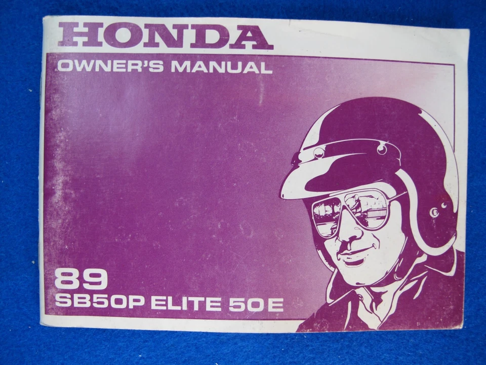Honda SB5OP ELITE 1989 50P NUEVO STOCK ANTIGUO Manual del propietario original XLNT P254 Foto 2 de 4