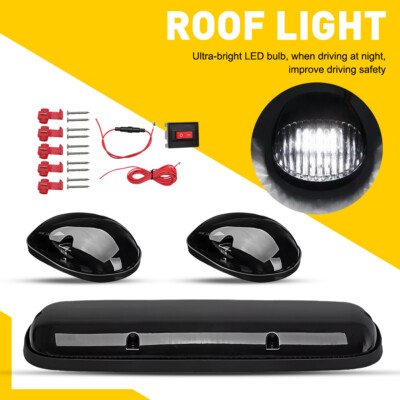 LED Cab Roof Marker Lights White For 2002-2006 Chevrolet Silverado 2500HD 3500HD