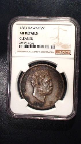 1883 HAWAII Dollar NGC ABOUT UNCIRCULATED SILVER $1 Coin PRICED TO SELL!