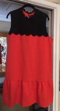 Victoria Beckham For Target Orange Drop Waist Scallop Trim Dress  XL EUC