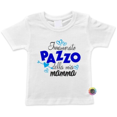 Baby T-Shirt Baumwolle Kurzarm mit Spruch ''Verrückte Liebe meiner Mutter''