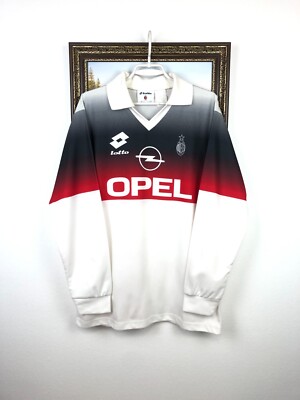 Vintage 90's 1995 Lotto AC Milan Football Shirt Soccer Long Sleeve