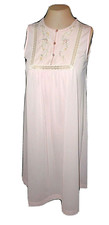 Vintage 1960s Night Gown, Gilead, Pink Embroidered Nylon 5044 S