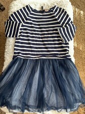 Crewcuts Girls Sz. 10 Navy  White Striped Tutu Skirt Dress. Cute, Fun