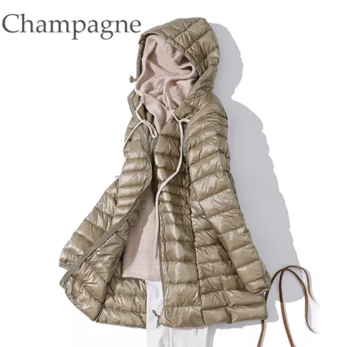 Winter Packable Ultralight Long Down Hooded Women Jacket Puffer Parka Coats - Picture 21 of 36
