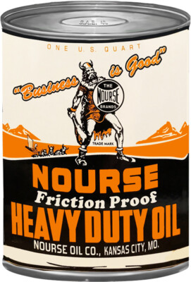 Nourse Friction Proof Heavy Duty Oil Can Cutout Sign 7.25x10.5